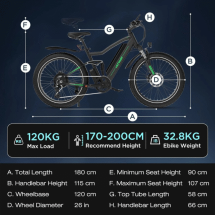 HITWAY 26 Zoll E-Bike Fatbike